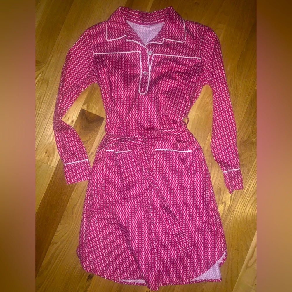 Kayce Hughes Red Pink Print Dress Girl's Size 10
